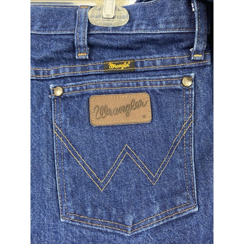 Wrangler Jeans Mens 38 x 31.5 Slim Fit Dark Wash Denim 36MWZ Cowboy Casual - Picture 5 of 11